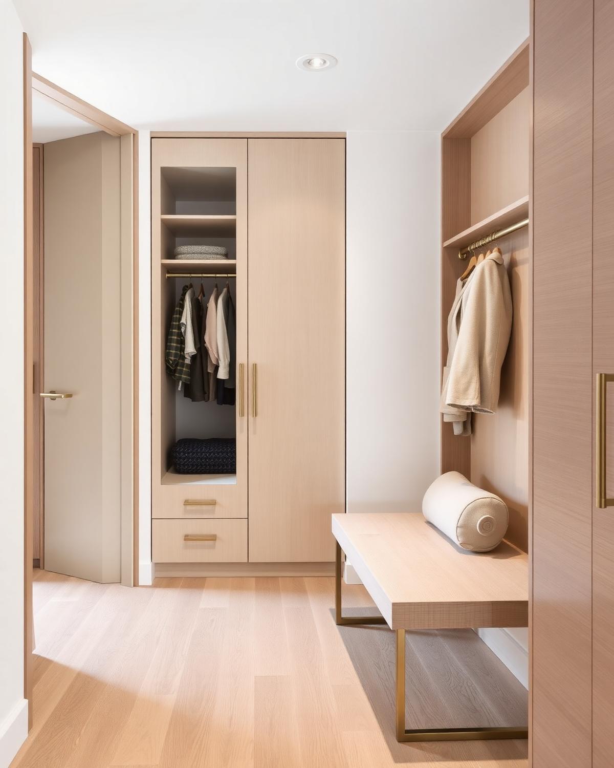 Eingangsbereich mit maßgefertigtem Einbauschrank und Sitzbank